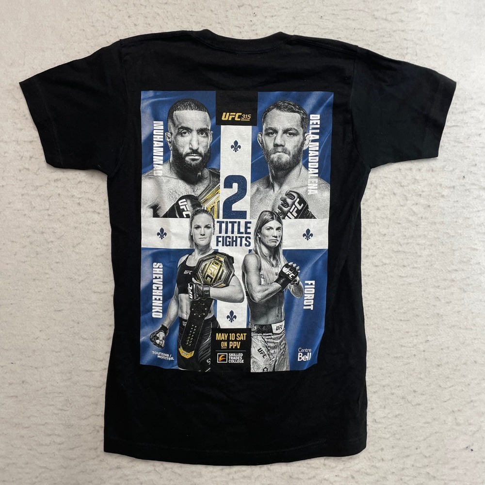 UFC T-Shirt Mens Small Black UFC 315 Event Tee Graphic Short Sleeve